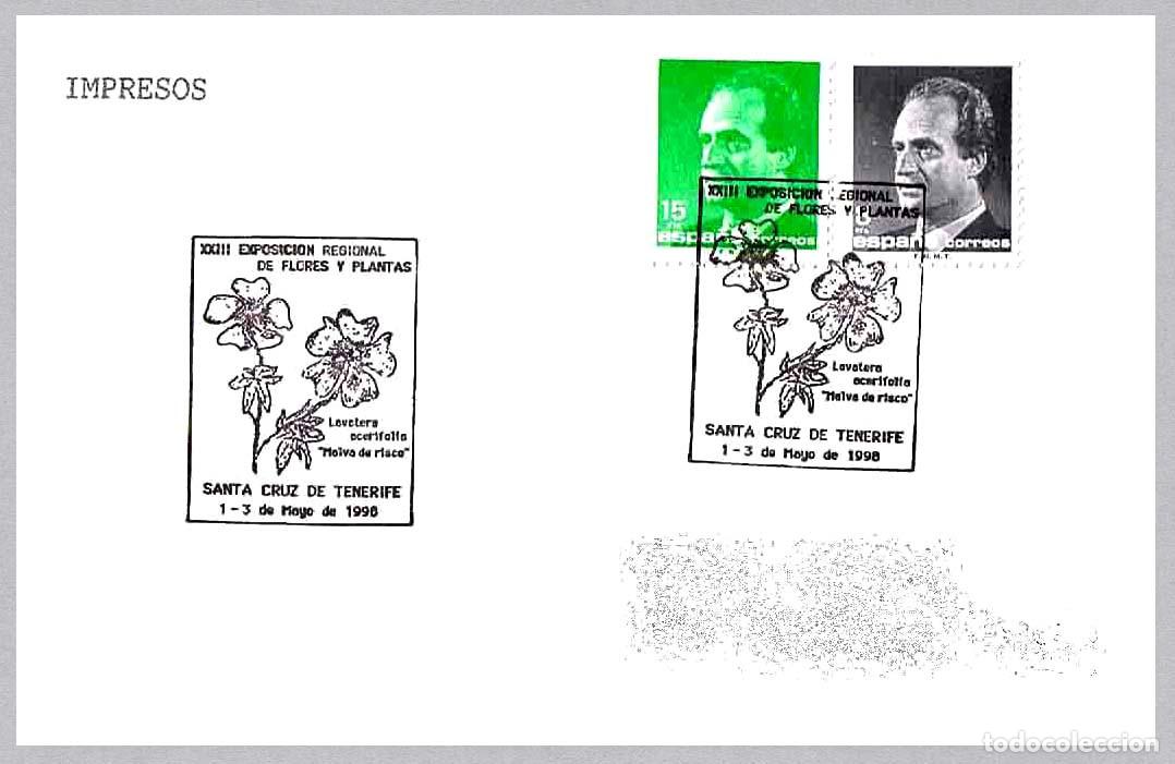 Sellos: Matasellos EXP.REG. DE FLORES Y PLANTAS - LAVATERA ACIREFOLA - MALVA DE RISCO. S. CruzTenerife 1998