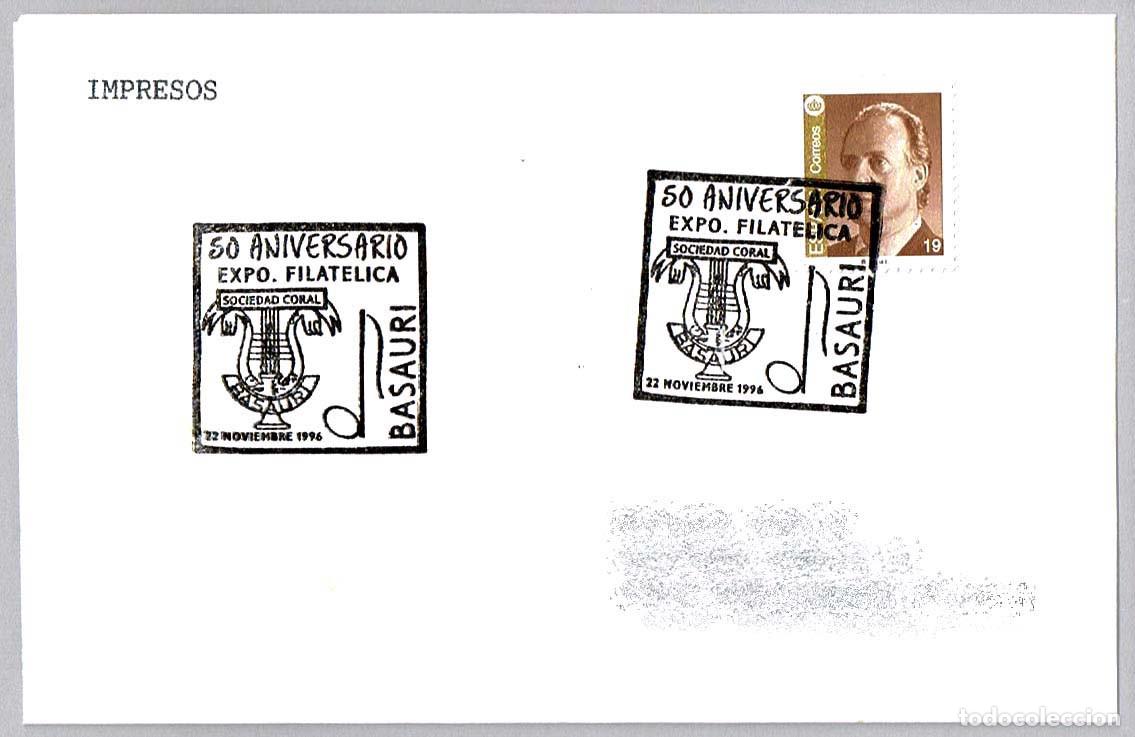 Sellos: Matasellos EXP.FIL. 50 ANIV. SOCIEDAD CORAL. Basauri, Vizcaya, 1996