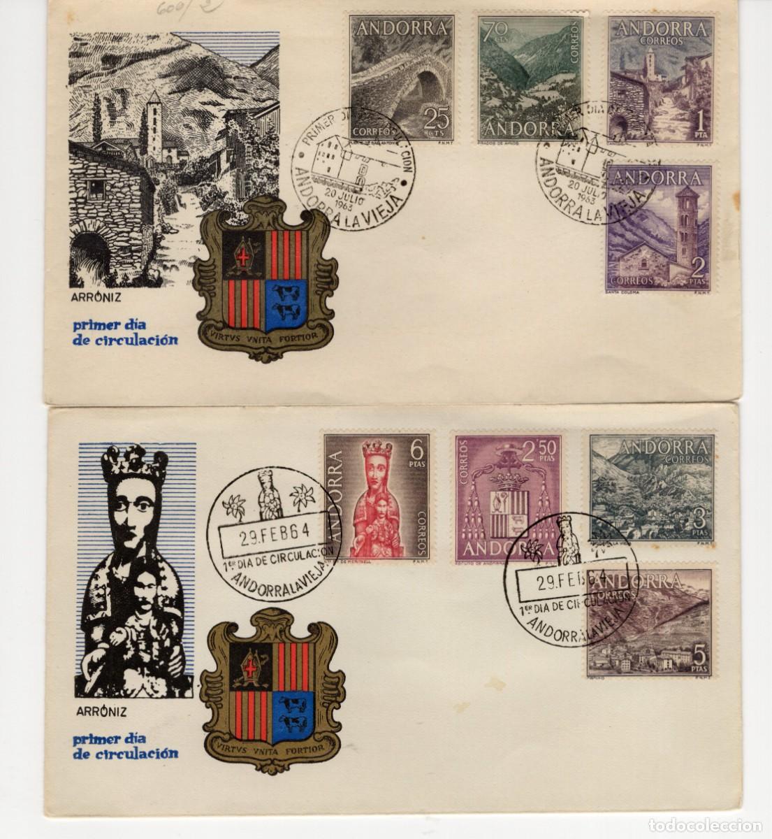Stamps: Sellos DEPENDENCIAS ESPA&Ntilde;OLAS ANDORRA a&ntilde;os 1963/64 COMPLETOS en SPD