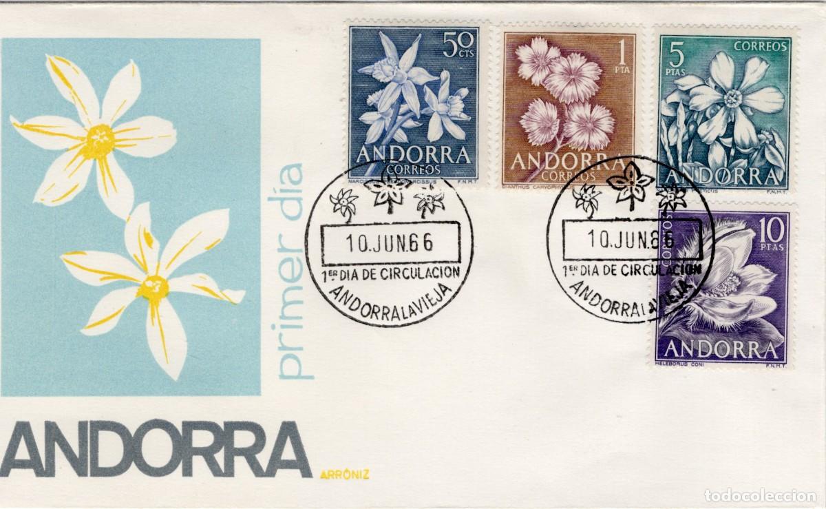 Sellos: Sellos DEPENDENCIAS ESPA&Ntilde;OLAS ANDORRA a&ntilde;o 1966 COMPLETO en SPD