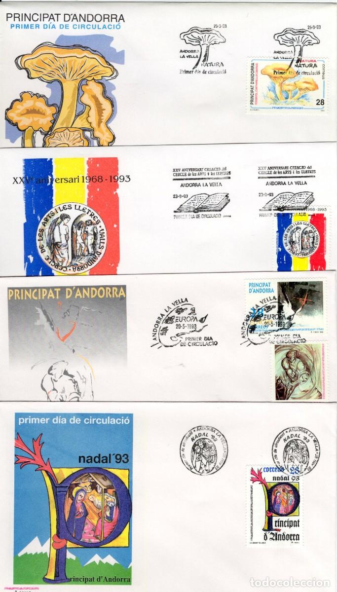 Sellos: Sellos DEPENDENCIAS ESPA&Ntilde;OLAS ANDORRA a&ntilde;o 1993 COMPLETO en SPD