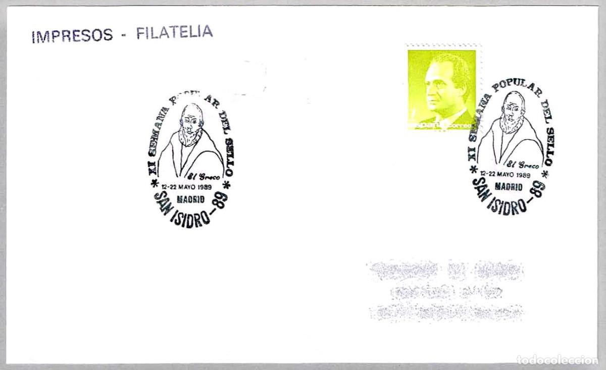 Sellos: Matasellos XI SEMANA POPULAR DEL SELLO - EL GRECO. Madrid 1989