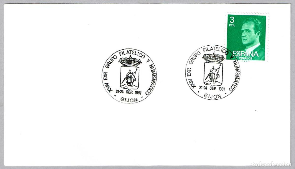 Sellos: Matasellos XXIV EXP.GRUPO FILATELICO Y NUMISMATICO. Gijon, Asturias, 1981