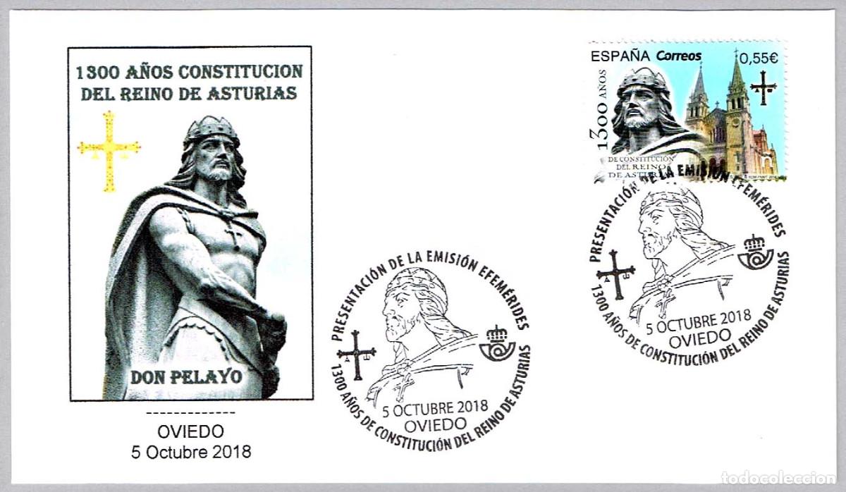 Sellos: Matasellos Presentacion - 1300 A&Ntilde;OS REINO DE ASTURIAS. Oviedo 2018