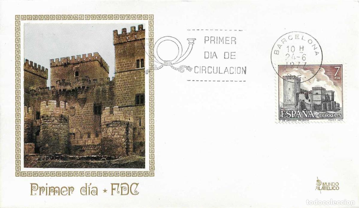 Sellos: CASTILLO DE AMPUDIA PALENCIA TURISMO SERIE TURISTICA 1977 EDIFIL 2421 SPD MUNDO FILATELICO BARCELONA