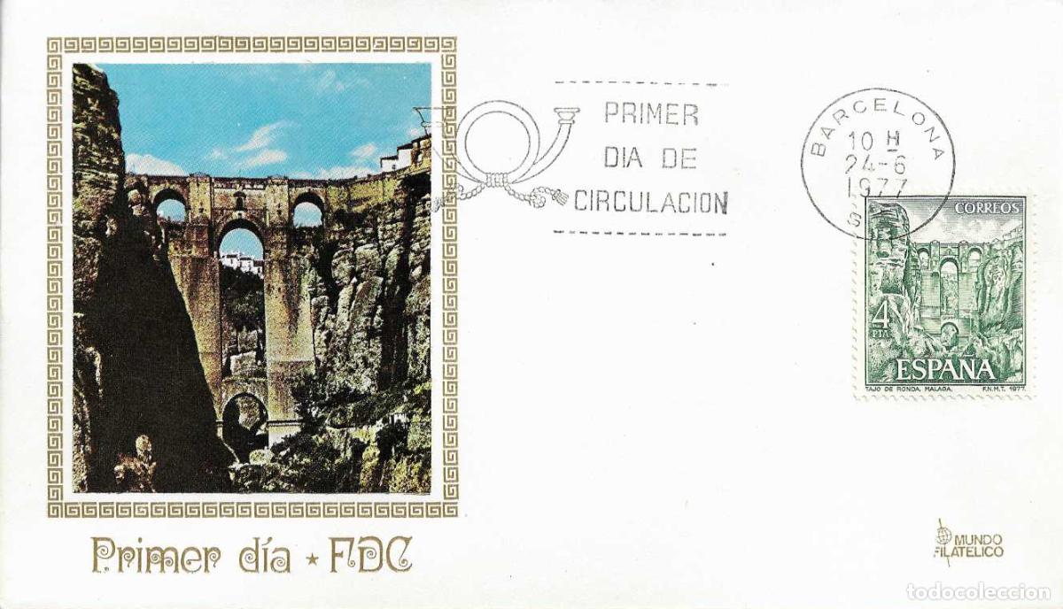 Sellos: TAJO DE RONDA MALAGA TURISMO SERIE TURISTICA 1977 (EDIFIL 2420) EN SPD MUNDO FILATELICO BARCELONA