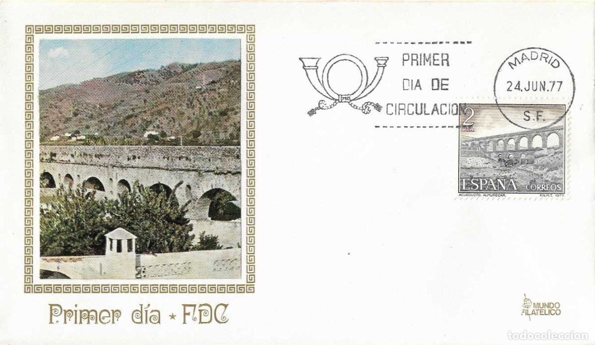 Sellos: ACUEDUCTO ROMANO DE ALMU&Ntilde;ECAR GRANADA TURISMO SERIE TURISTICA 1977 (EDIFIL 2418) EN SPD DE MF MADRID