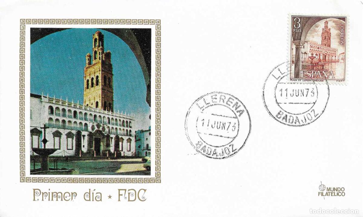 Sellos: PLAZA DE LLERENA BADAJOZ SERIE TURISTICA 1973 (EDIFIL 2131) EN SPD DE MF MATASELLOS LLERENA RARO ASI