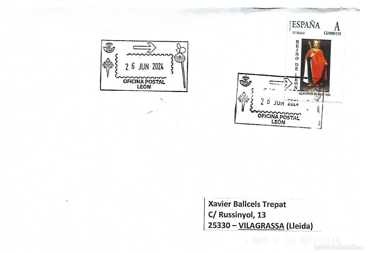 Sellos: MATASELLOS TURISTICO DEL CAMINO DE SANTIAGO. OFICINA POSTAL DE LE&Oacute;N. 26 JUNIO 2024
