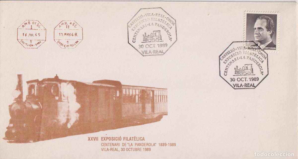 Timbres: SOBRE PRIMER DIA XXVII EXPOSICI&Oacute; FILAT&Eacute;LICA CENTENARI DE LA PANDEROLA 1889.1988 - 30.OCT.1989