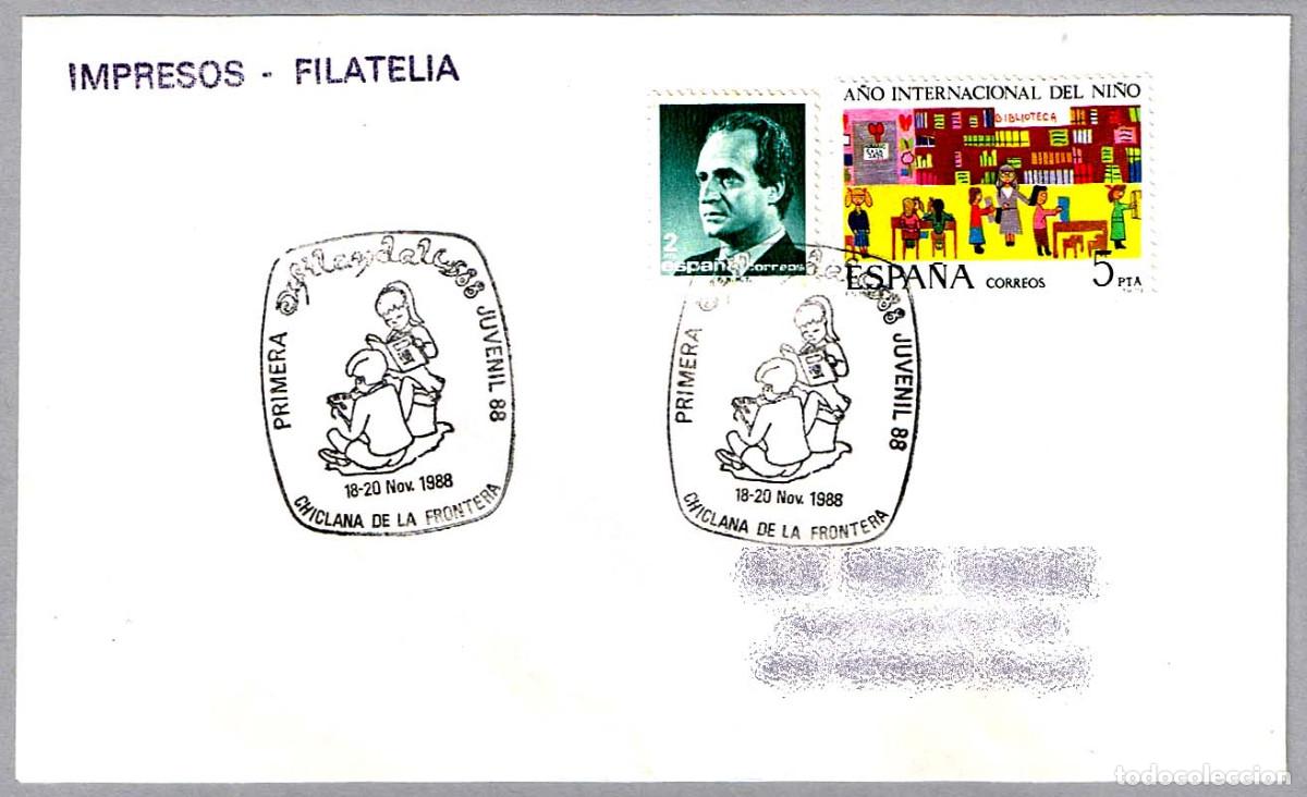 Sellos: Matasellos PRIMERA EXFILANDALUS JUVENIL. Chiclana de la Frontera, Cadiz, Andalucia, 1988