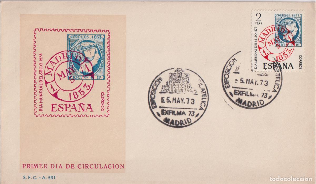 Sellos: S.P.D. CIRCULACI&Oacute;N - EXPOSICI&Oacute;N FILAT&Eacute;LICA - EXFILMA 73 - 5.MAY.73