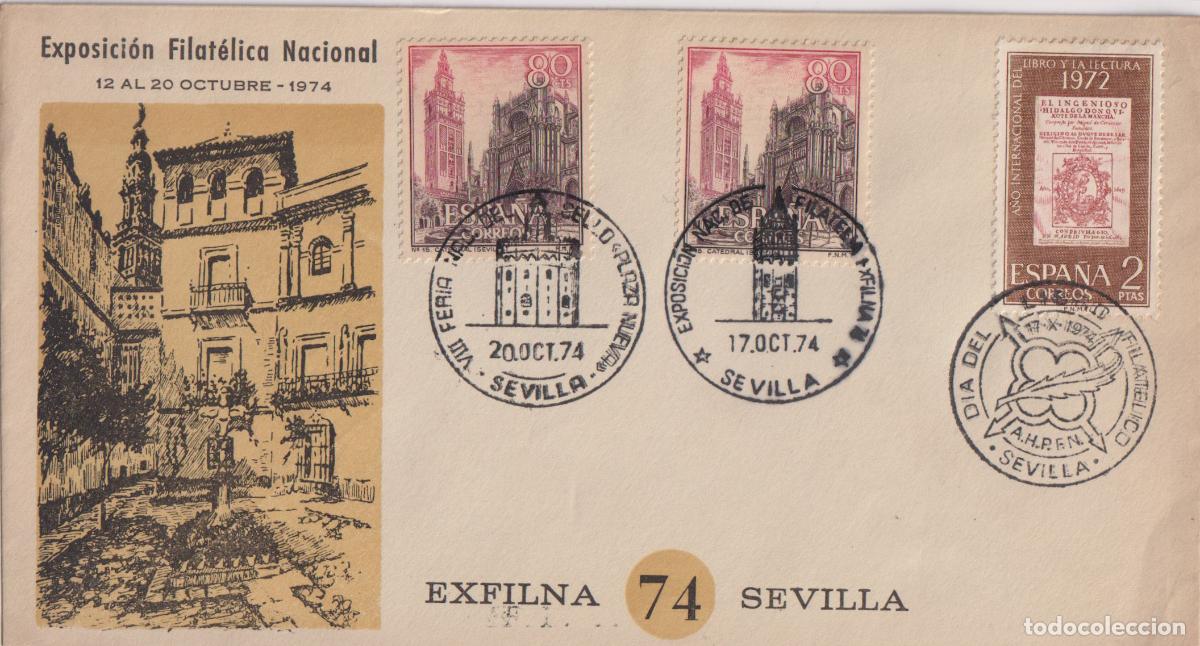 Sellos: S.P.D. CIRCULACI&Oacute;N - EXPOSICI&Oacute;N FILAT&Eacute;LICA NACIONAL - EXFILNA 74 - SEVILLA - 12 AL 20.OCT.74