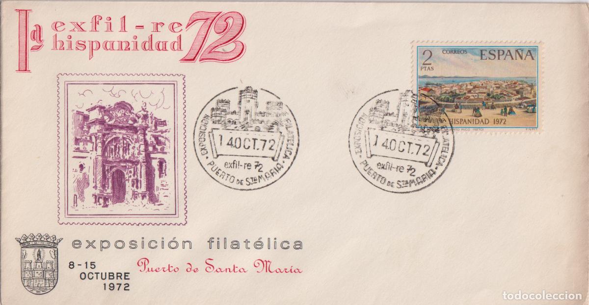 Sellos: S.P.D. CIRCULACI&Oacute;N - EXPOSICI&Oacute;N FILAT&Eacute;LICA - EXFIL-RE 72 - 14.OCT.72 - PUERTO DE SANTA MARIA