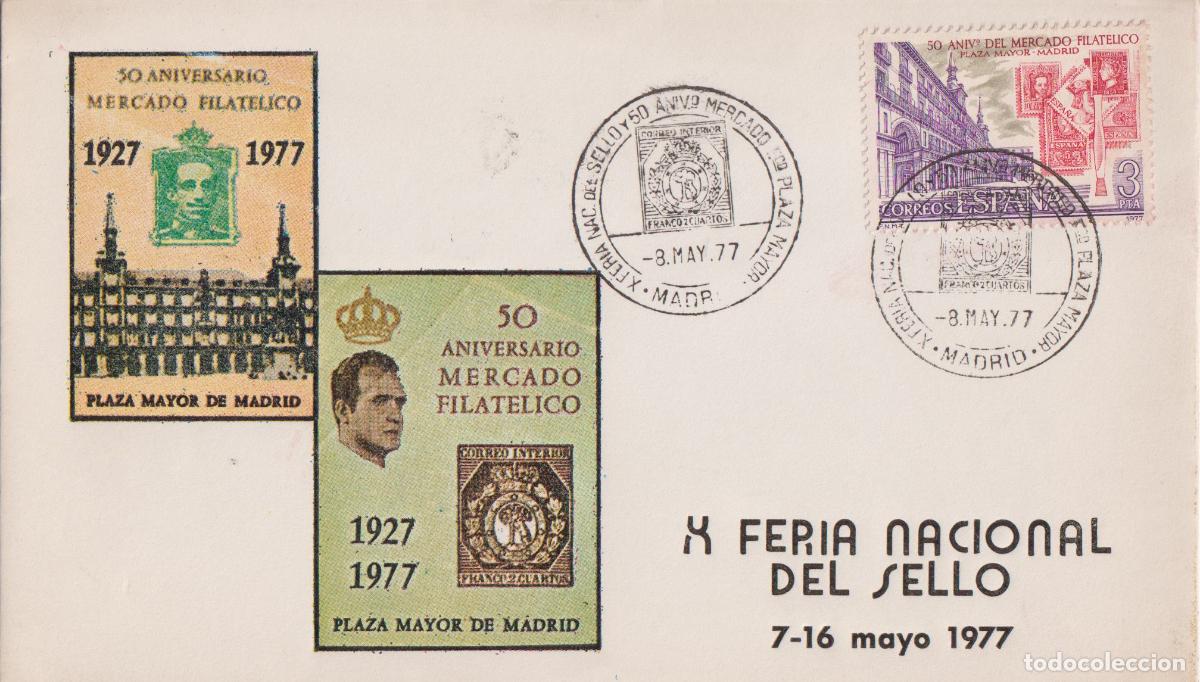 Sellos: S.P.D. CIRCULACI&Oacute;N - X FERIA NACIONAL DEL SELLO - 8.MAY.77 - MADRID
