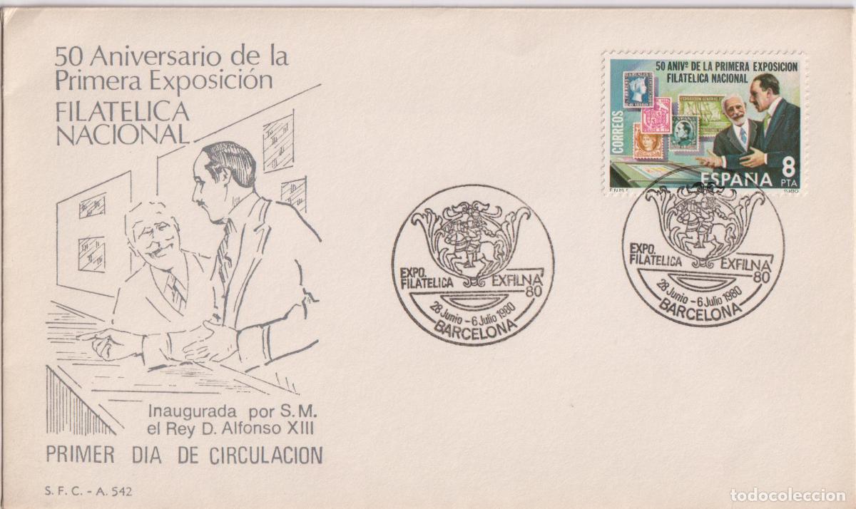 Sellos: S.P.D. CIRCULACI&Oacute;N - 50 ANIV. 1&ordf; EXPOSICI&Oacute;N FILAT&Eacute;LICA N. - 28.JUN A 6 JULIO 80 - BARCELONA