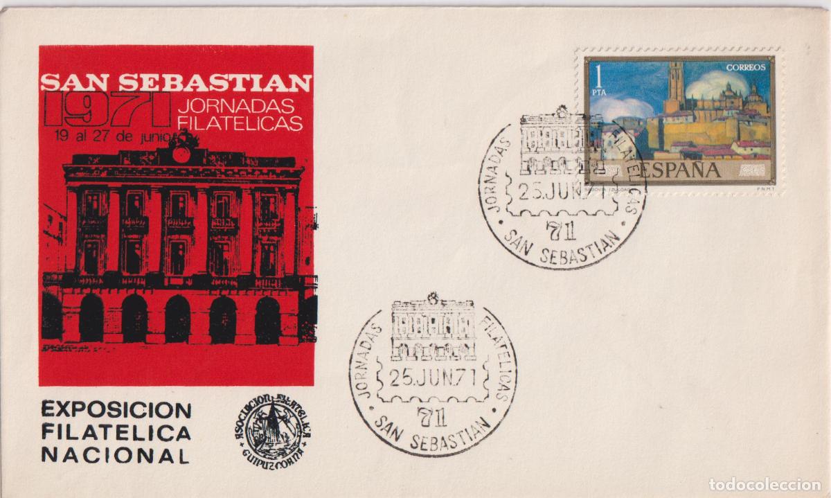 Sellos: S.P.D. CIRCULACI&Oacute;N - EXPOSICI&Oacute;N FILATELICA NACIONAL - 25.JUN.71 - SAN SEBASTIAN