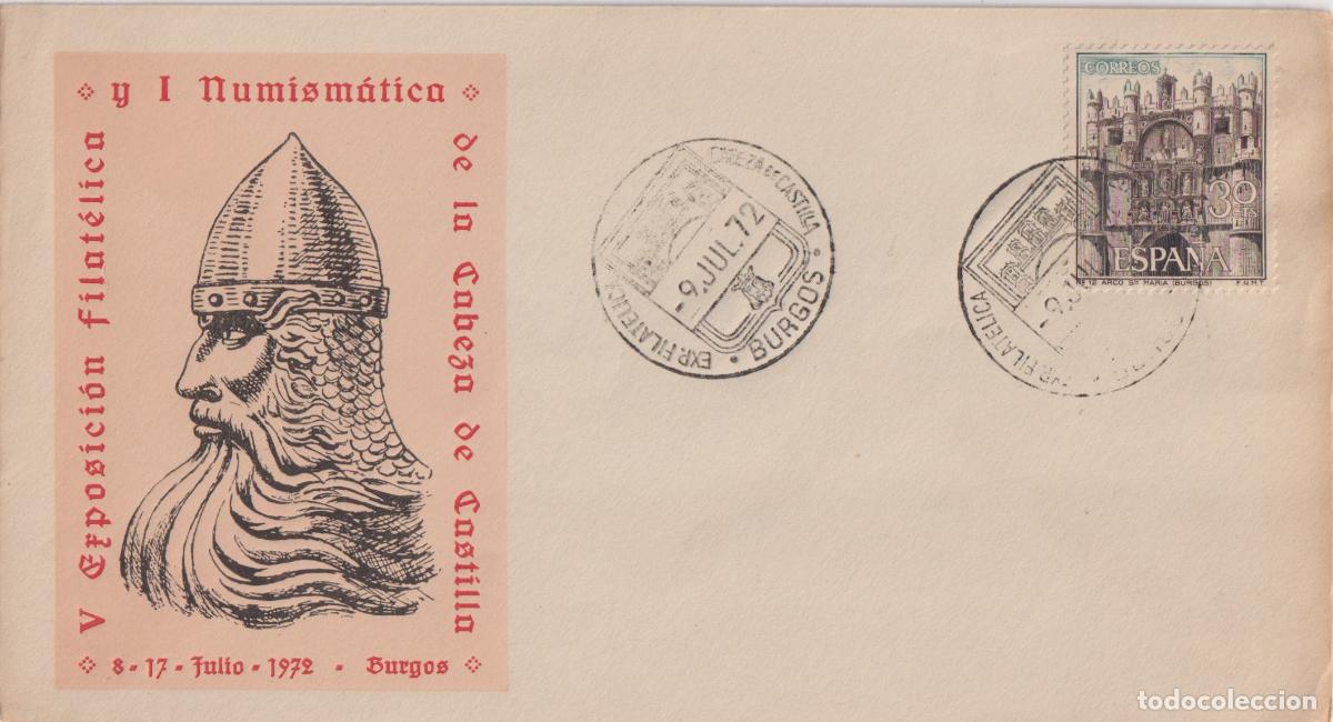 Sellos: S.P.D. CIRCULACI&Oacute;N - IV EX FILATELICA Y I NUMISM&Aacute;TICA DE LA CABEZA DE CASTILLA - 9.JUL,72 - BURGOS