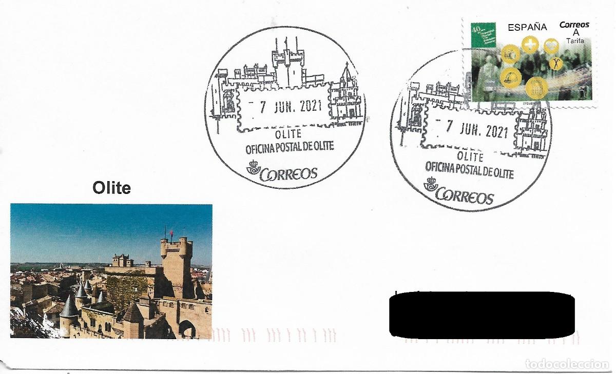 Sellos: ESPA&Ntilde;A. MATASELLOS ESPECIAL. CASTILLO DE OLITE. 2021