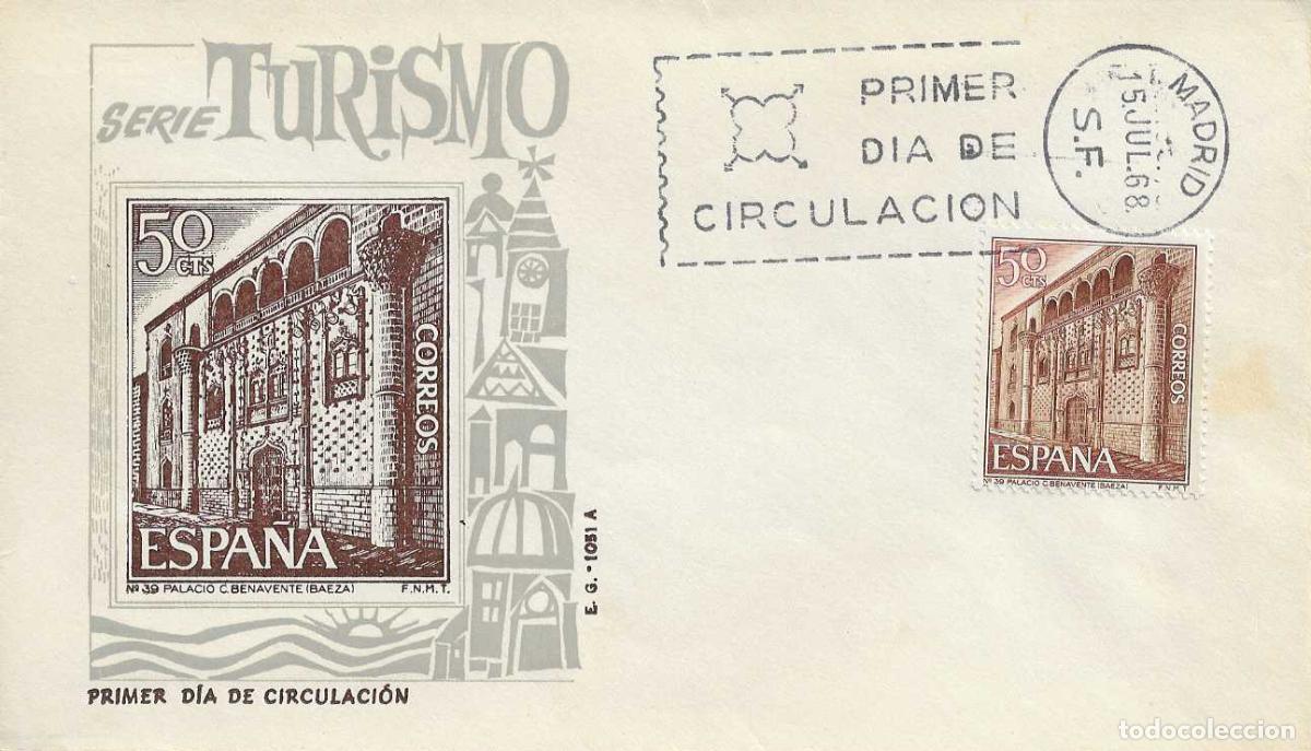 Sellos: PALACIO DE BENAVENTE BAEZA JAEN SERIE TURISTICA 1968 (EDIFIL 1875) EN SPD SIN CIRCULAR EG RARO ASI