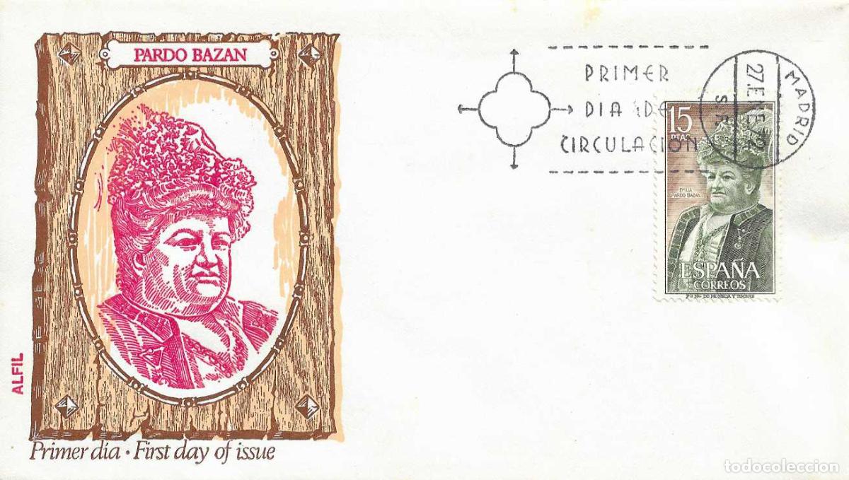 Briefmarken: EMILIA PARDO BAZAN PERSONAJES ESPA&Ntilde;OLES 1972 (EDIFIL 2071) EN SPD SIN CIRCULAR DE ALFIL MADRID RARO