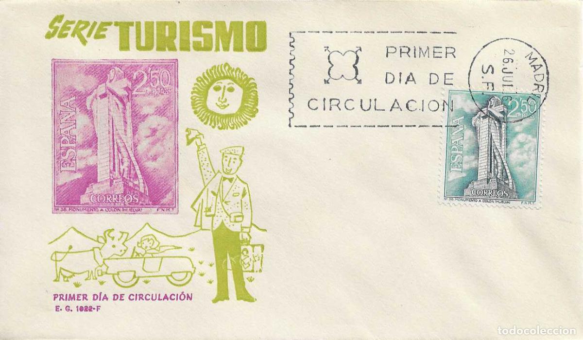 Sellos: MONUMENTO A COLON HUELVA SERIE TURISTICA 1967 (EDIFIL 1805) EN SPD SIN CIRCULAR DE EG RARO ASI
