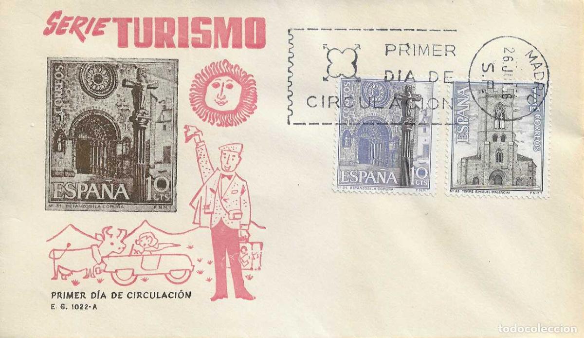 Sellos: IGLESIA SANTA MARIA BETANZOS SERIE TURISTICA 1967 (EDIFIL 1802/1803) EN SPD SIN CIRCULAR DE EG RARO