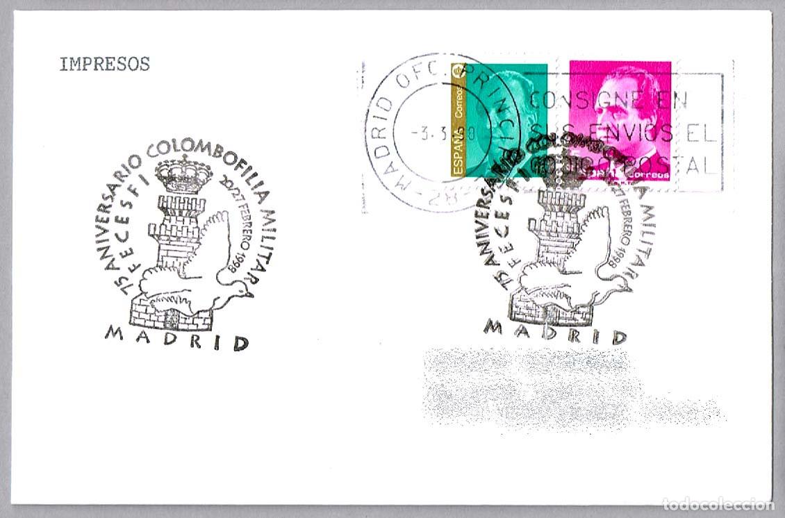 Sellos: Matasellos 75 ANIV. COLOMBOFILIA MILITAR. Madrid 1998