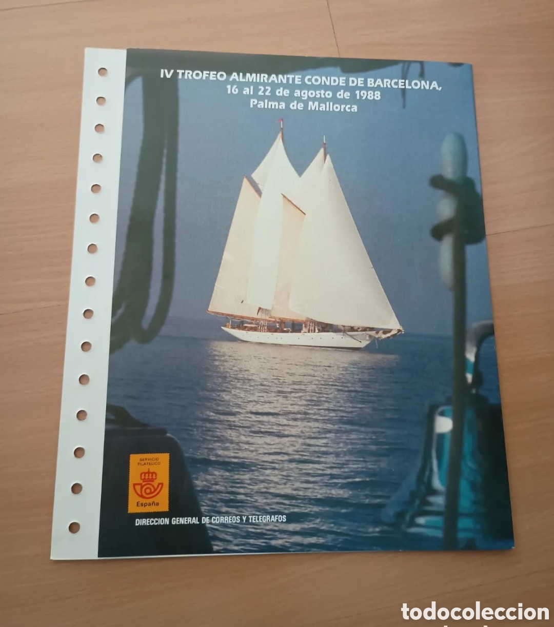 Sellos: ESPA&Ntilde;A 1988 - IV TROFEO ALMIRANTE CONDE DE BARCELONA - DOCUMENTO FILAT&Eacute;LICO CORREOS Y TEL&Eacute;GRAFOS
