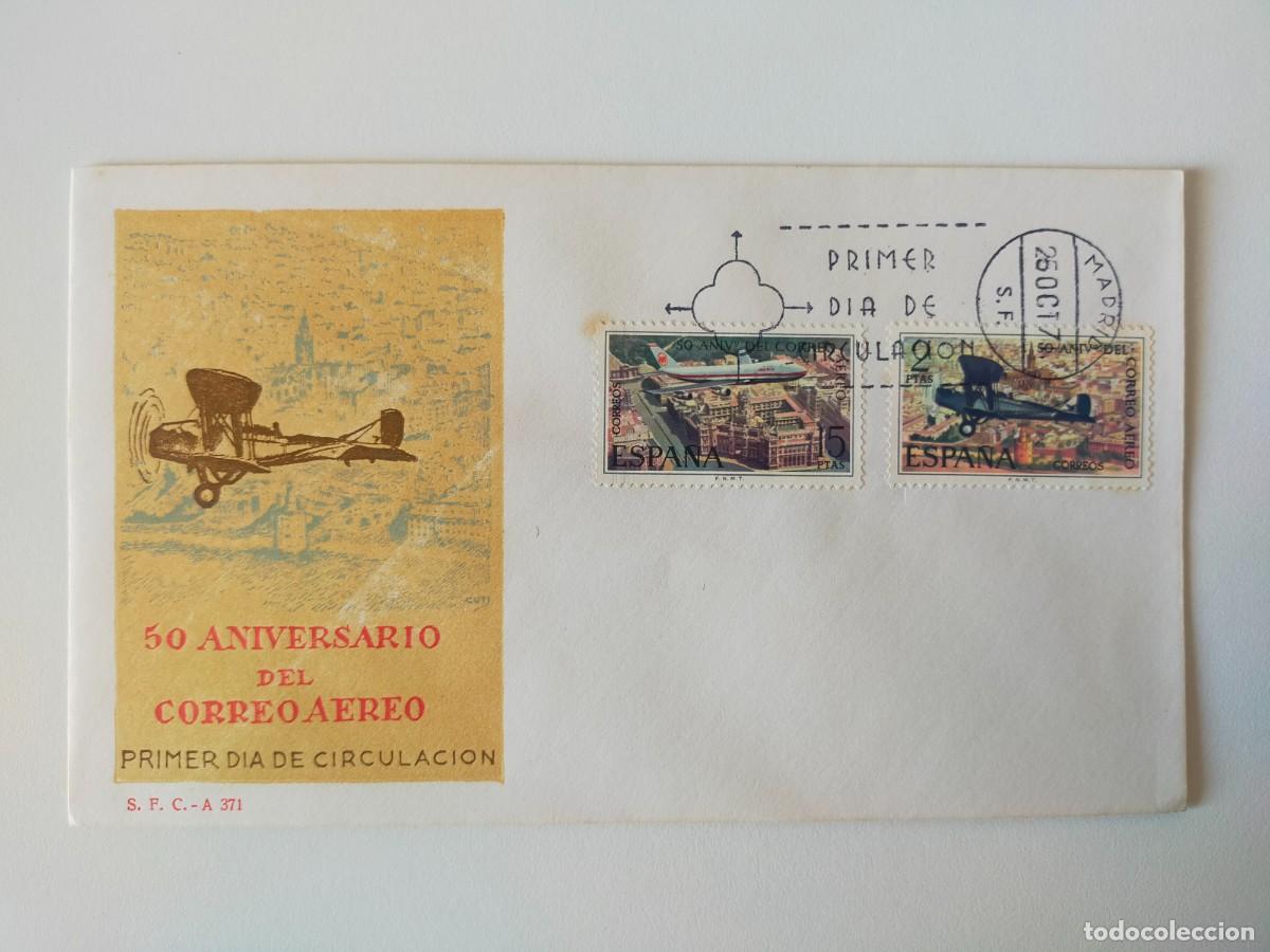 Sellos: Sobre Primer d&iacute;a de Circulaci&oacute;n: 50 Aniversario del Correo Aereo 1971
