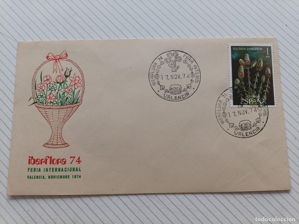 Sellos: FLORES IBERFLORA 74. VALENCIA 1974 MATASELLOS SOBRE OFICIAL