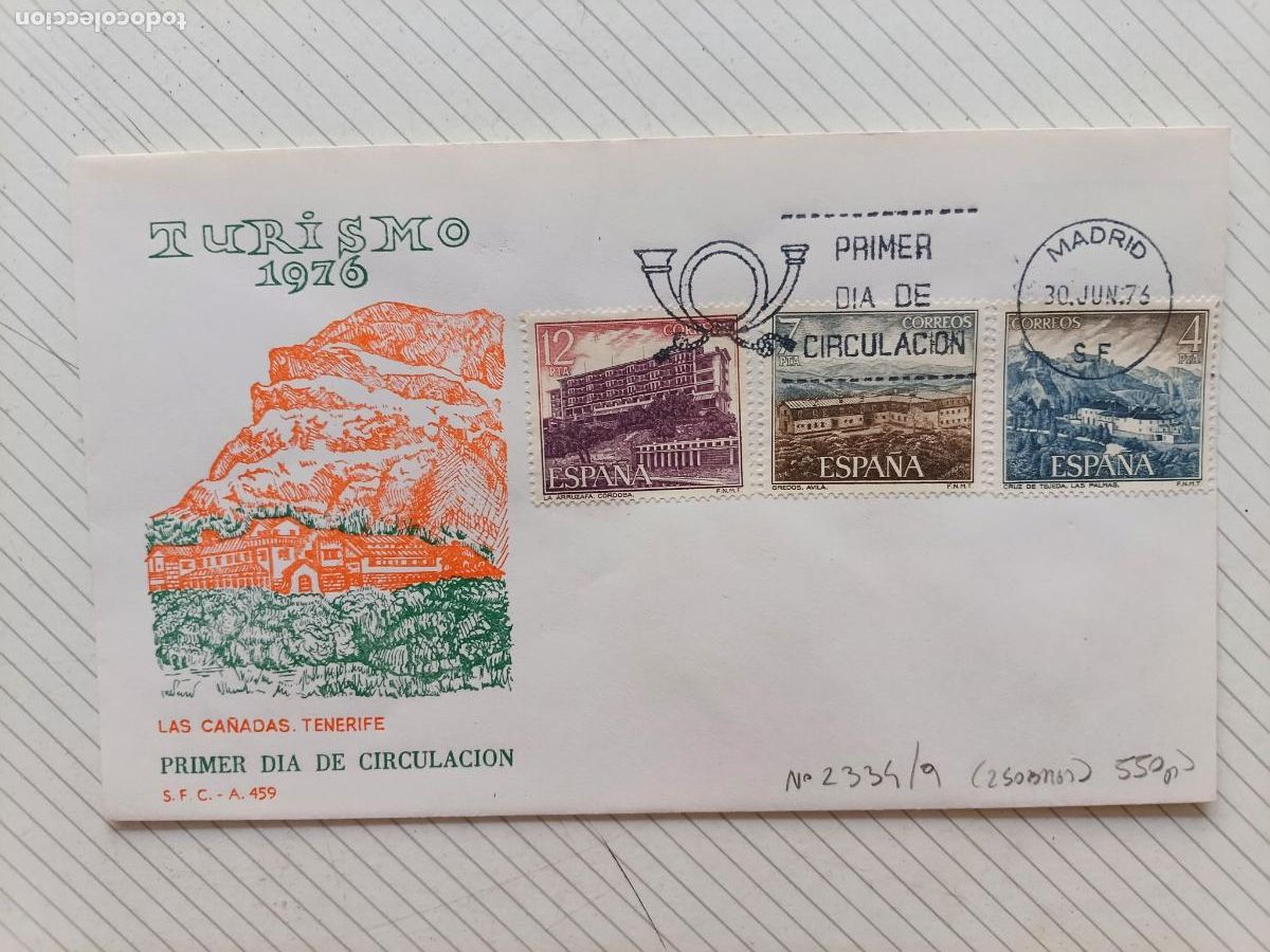 Sellos: SOBRE PRIMER DIA LAS CA&Ntilde;ADAS, TENERIFE