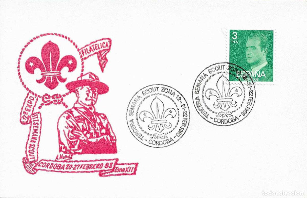 Sellos: SCOUTS III SEMANA SCOUT, CORDOBA 1983. MATASELLOS EN BONITA TARJETA ILUSTRADA RARO ASI