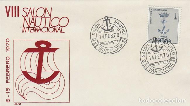 Sellos: A&Ntilde;O 1970, SALON NAUTIKCO DE BARCELONA, SOBRE DE ALFIL CON SELLO DEL SALON, MUY POCO HABITUAL