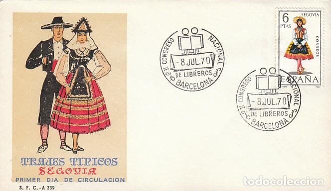 Sellos: A&Ntilde;O 1970, BARCELONA, LIBREROS, CONGRESO NACIONAL ES PRIMER DIA DEL SELLO DEL TRAJE DE SEGOVIA