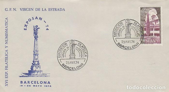 Sellos: A&Ntilde;O 1974, VIRGEN DE LA ESTRADA, SOBRE DE LA EXPOSICION