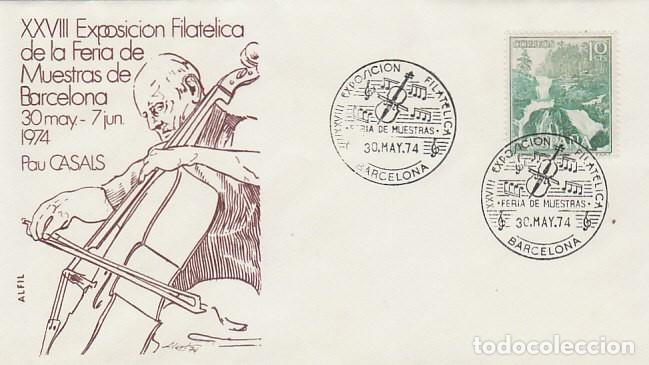Sellos: A&Ntilde;O 1974, BARCELONA, FERIA DE MUESTRAS, MUSICA, PAU CASALS, SOBRE DE ALFIL
