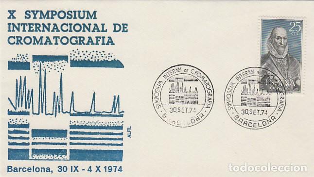 Sellos: A&Ntilde;O 1974, BARCELONA, SIMPOSIUM INTERNACIONAL DE CROMATOGRAFIA, SOBRE DE ALFIL