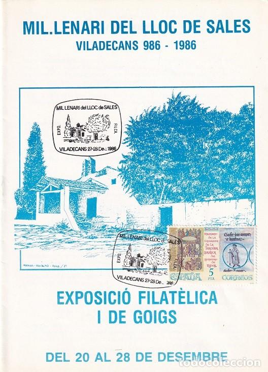 Sellos: Mil&middot;lenari del Lloc de Sales Viladecans 986-1986 - Exposici&oacute; filat&egrave;lica i de goigs / Matasellos