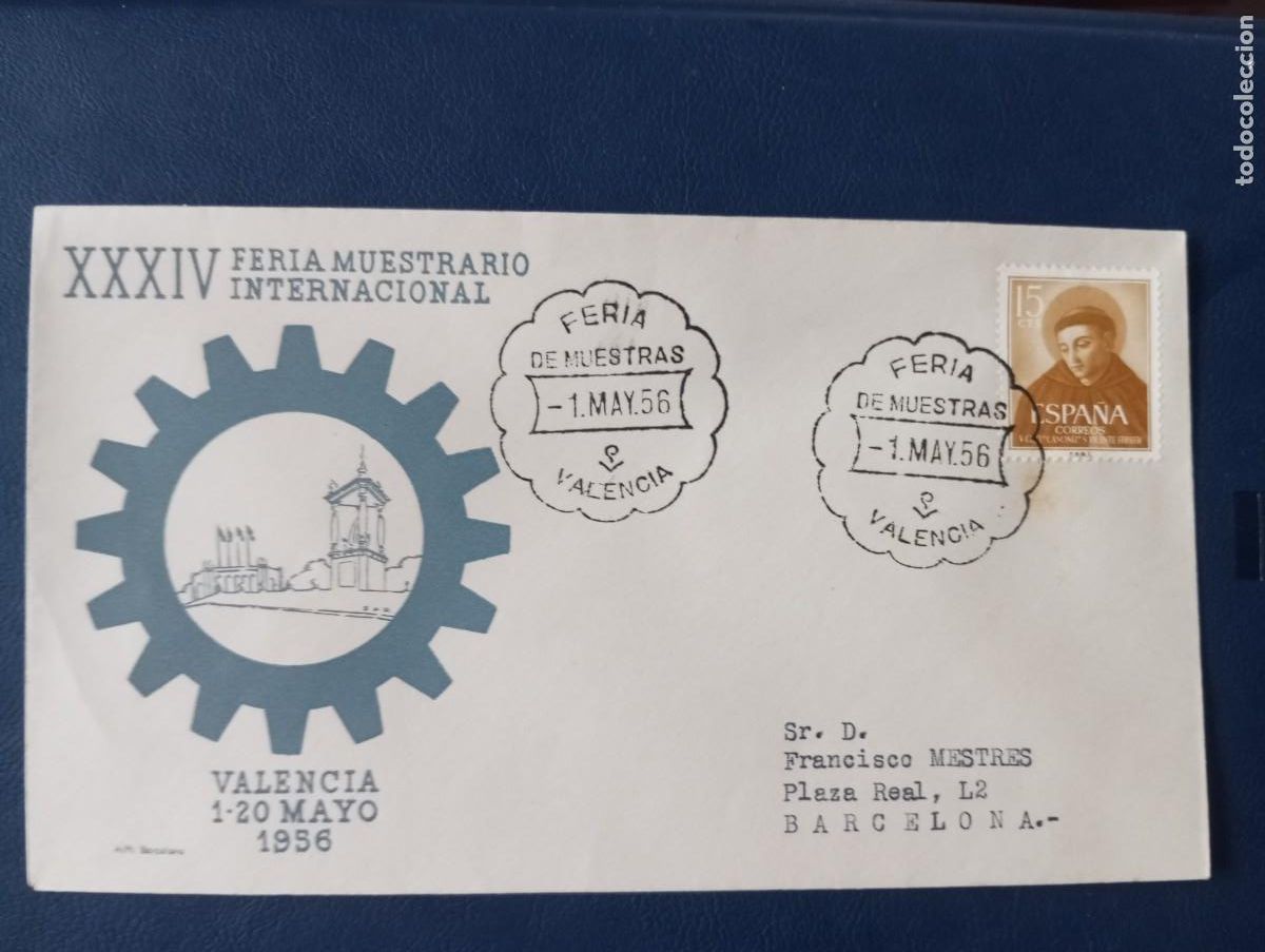 Stamps: ESPA&Ntilde;A 1956, XXXIV FERIA MUESTRAS VALENCIA,