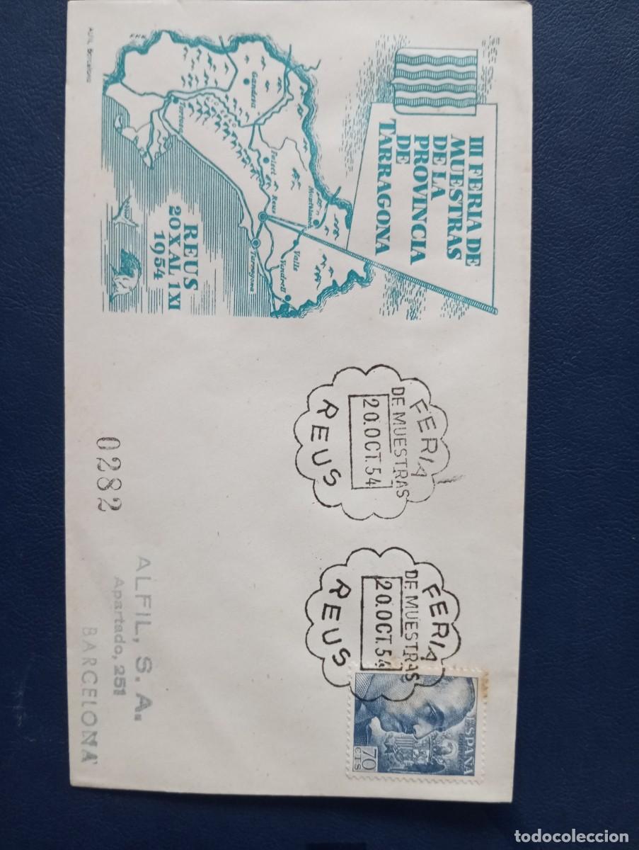 Sellos: ESPA&Ntilde;A 1954, I II FERIA DE MUESTRAS DE TARRAGONA, REUS