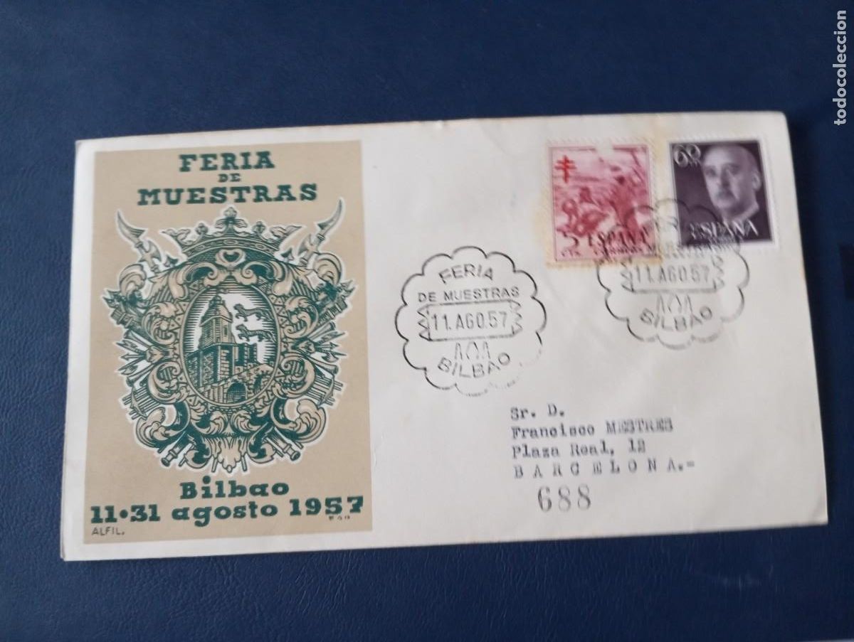 Sellos: ESPA&Ntilde;A 1957, FERIA DE MUESTRAS DE BILBAO