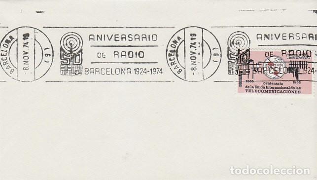 Sellos: A&Ntilde;O 1974, BARCELONA, 50 ANIVERSARIO DE RADIO BARCELONA, RODILLO