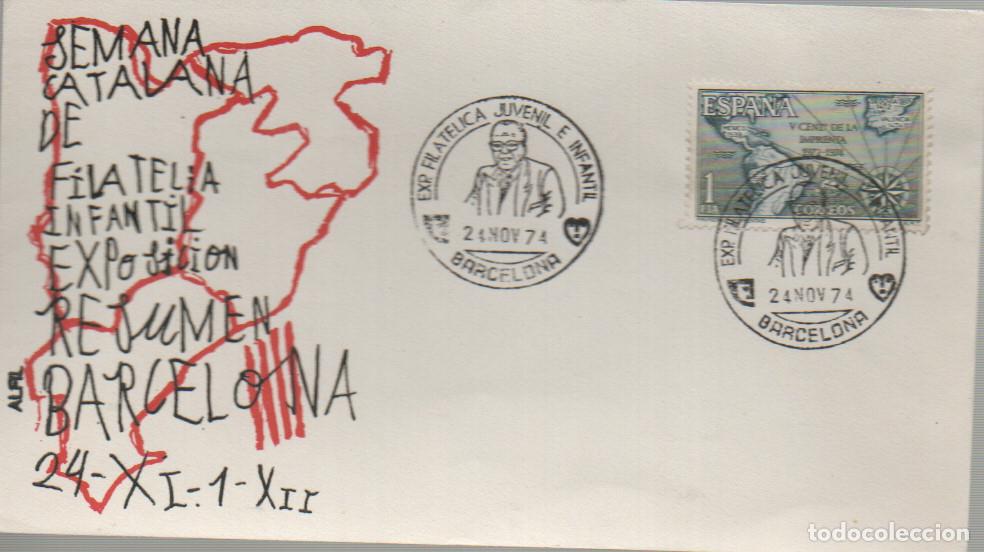 Sellos: A&Ntilde;O 1974, BARCELONA, SEMANA CATALANA DE FILATELIA INFANTIL Y JUVENIL, PALAU RABASSO, SOBRE DE ALFIL