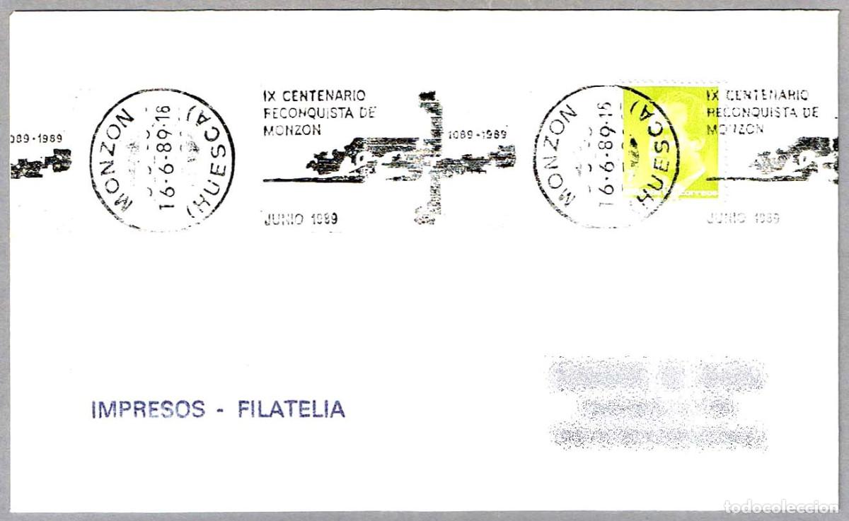 Sellos: Matasellos rodillo IX CENT. RECONQUISTA DE MONZON. Monzobn, Huesca, Aragon, 1989
