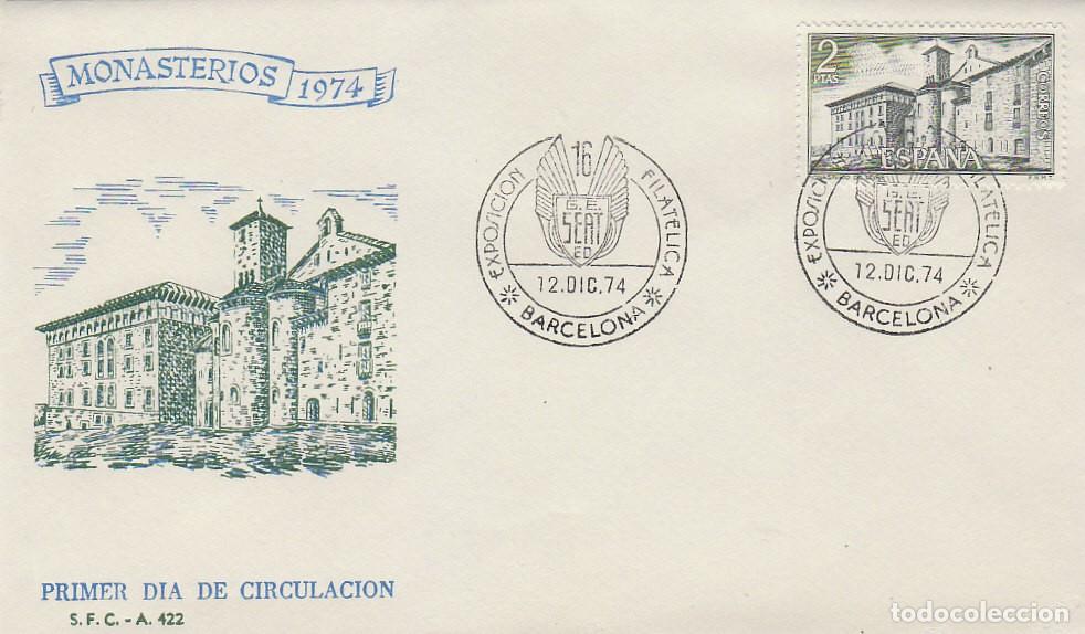 Sellos: A&Ntilde;O 1974, BARCELONA, EXPOSICION FILATELICA DE SEAT, MATASELLO ESCUDO, ES `RIMER DIA DEL SELLO