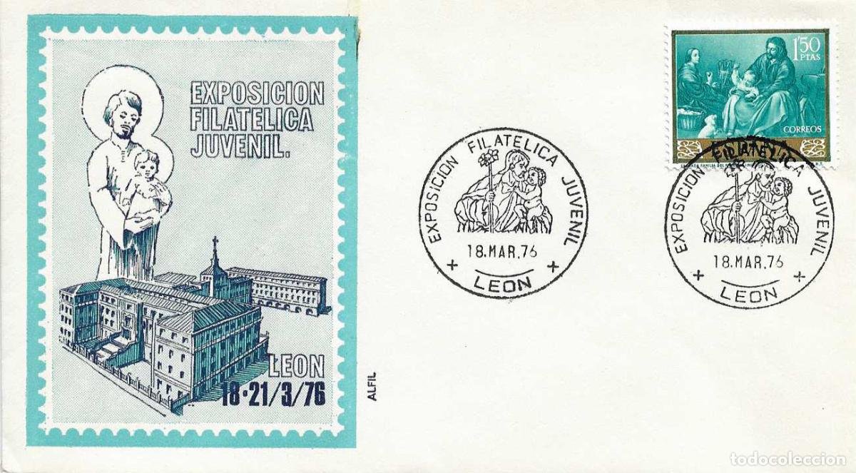 Sellos: COLEGIO MARISTAS SAN JOSE EXPOSICION JUVENIL, LEON 18 MARZO 1976. RARO MATASELLOS EN SOBRE DE ALFIL