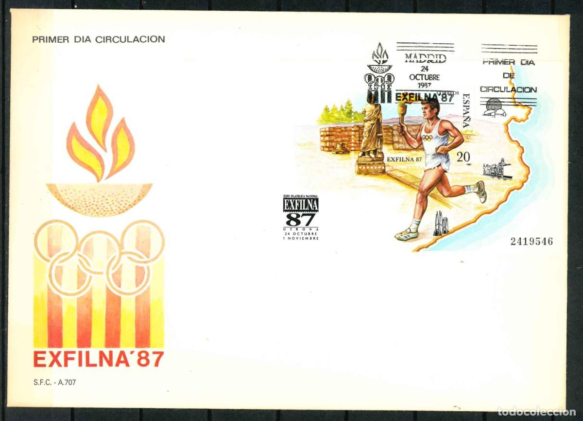 Sellos: Sobre Primer D&iacute;a Exfilna'87. Edifil 2918 SPD