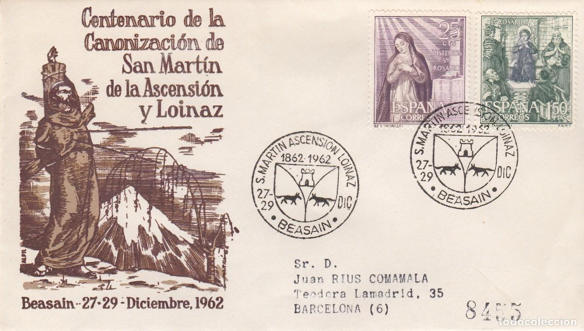 Sellos: MATASELLOS CENTENARIO DE LA CANONIZACION DE SAN MARTIN - BEASAIN - 1962