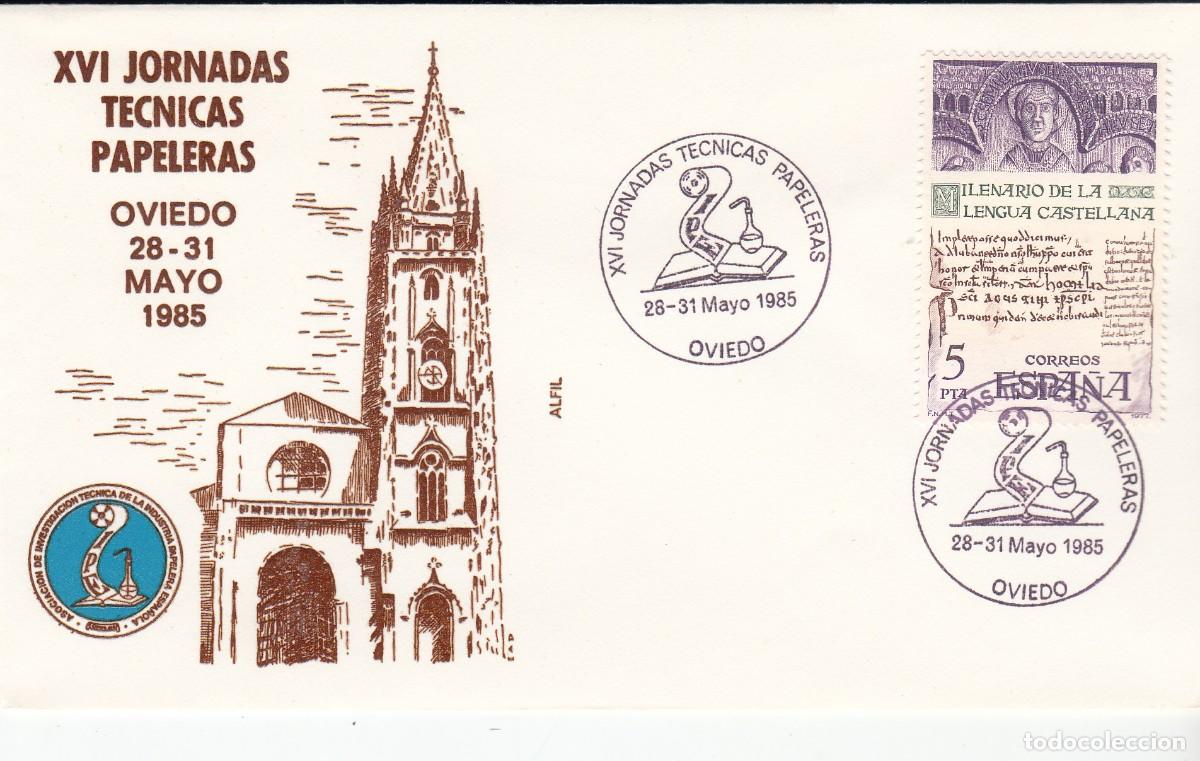 Sellos: MATASELLOS ASTURIAS - JORNADAS T&Eacute;CNICAS PAPELERAS- OVIEDO - 1985